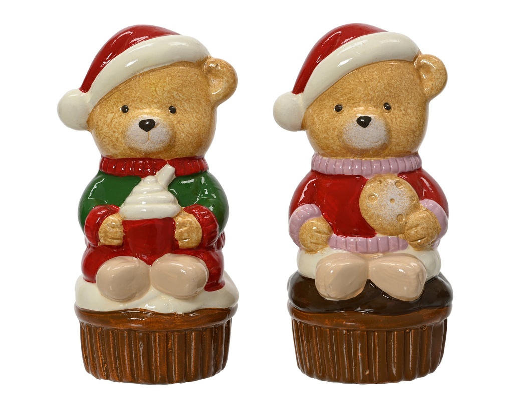 ***BEAR TERRACOTTA ASSORTED L6.50-W6.50-H12.00cm