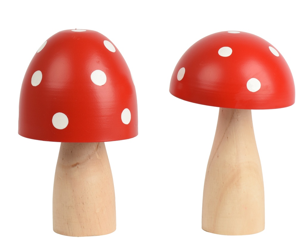 ***MUSHROOM IRON RED/COLOUR(S) dia14.00-H24.00cm