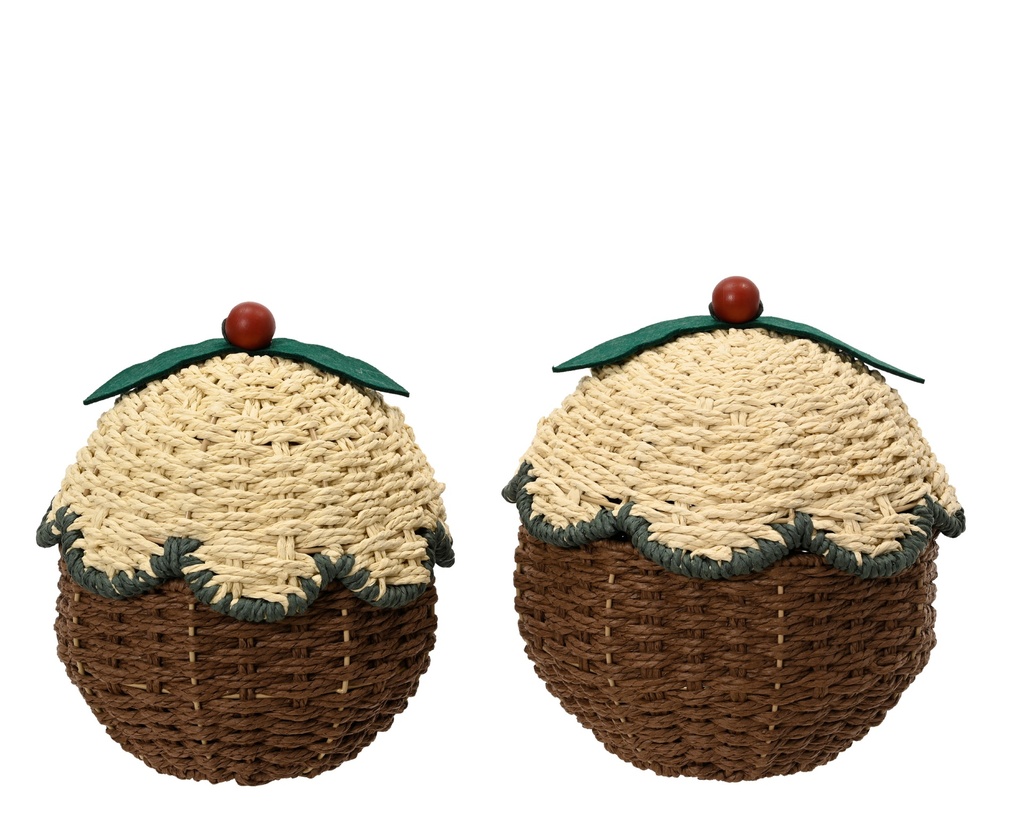 ***BASKET PAPERROPE ASSORTED dia25.00-H29.00cm /dia22.00-H24.00cm