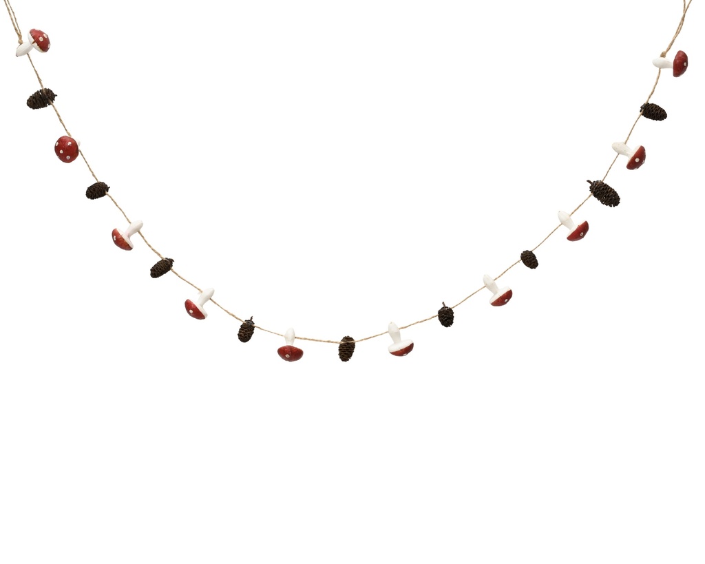 GUIRLANDE AVEC CHAMPIGNONS EN MOUSSE - ROUGE - L 2.50 x l 3.50 x H 100.00 cm