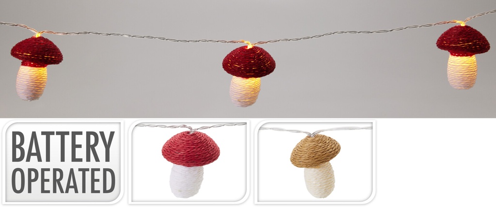 GUIRLANDE DE CHAMPIGNONS - LUMIERE LED - 2 COULEURS - PRIX UNITAIRE