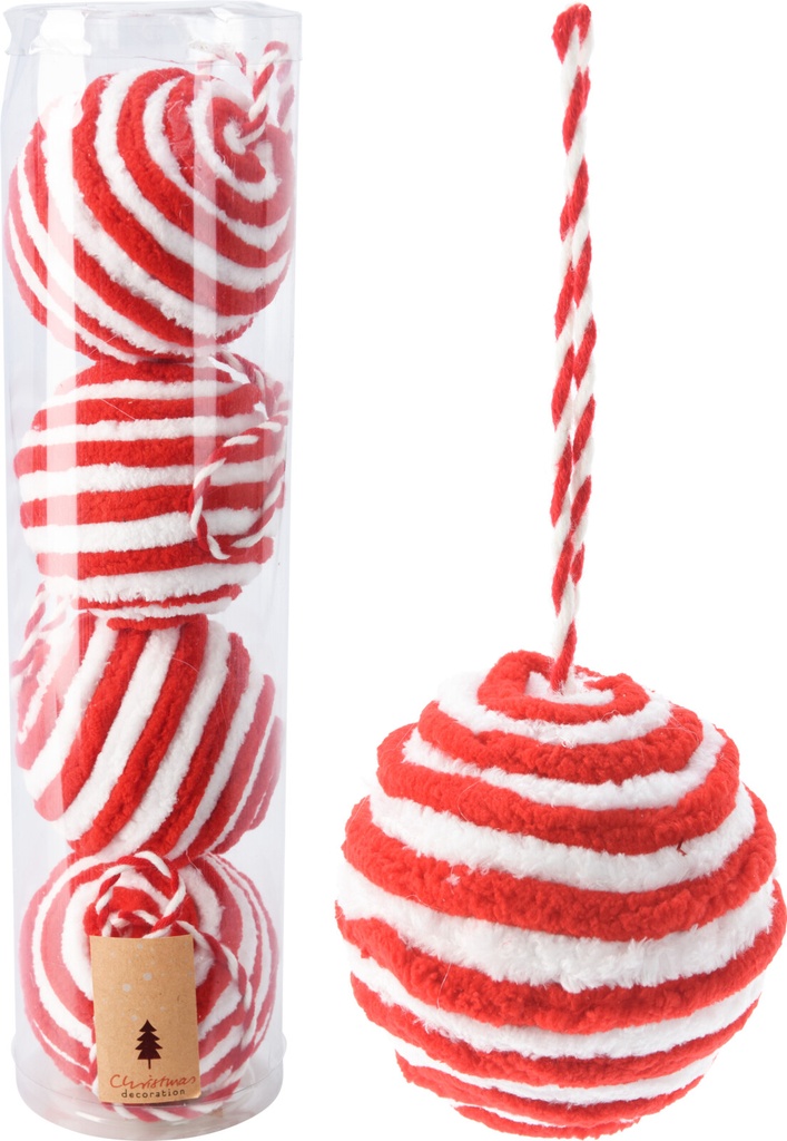 SET DE 4 BOLAS DE NAVIDAD 8CM