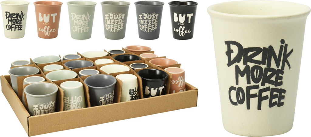 TASSE A CAFE - 100 ML - 6 COULEURS - PRIX UNITAIRE