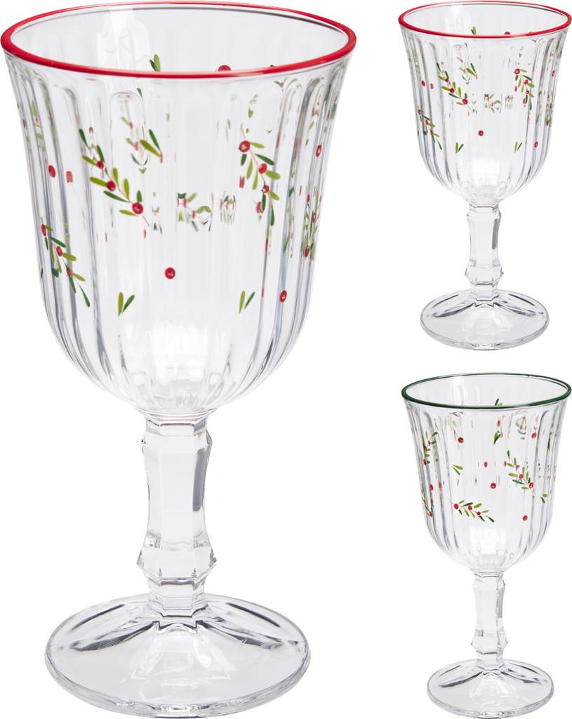 COPA DE VINO - CRISTAL - 24CM - 2 COLORES - PRECIO UNIDAD  