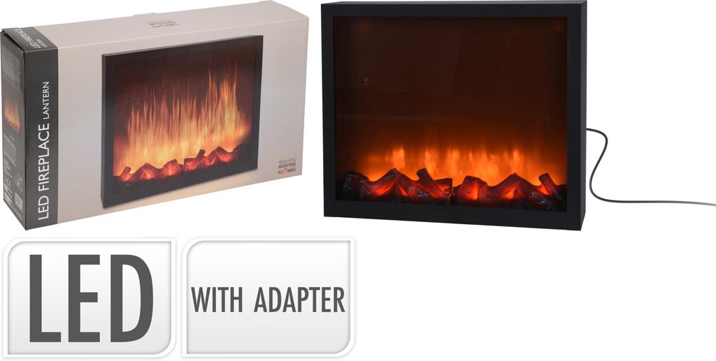 FEU DE CHEMINEE AVEC LED - 41X25CM