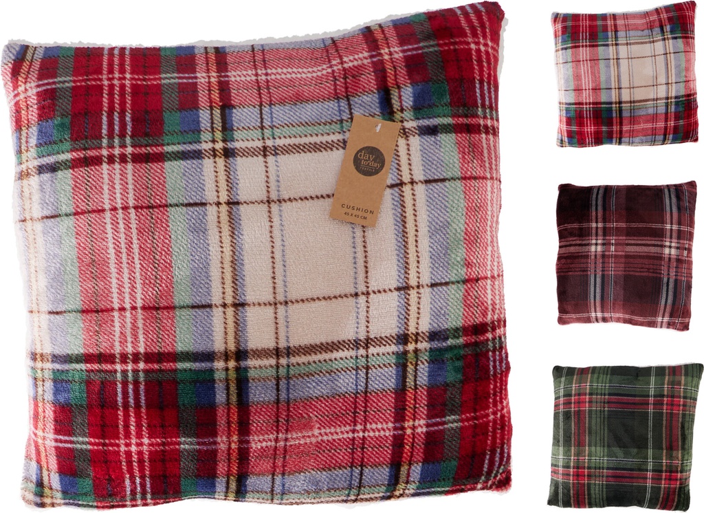 COUSSIN A CARREAUX - 45 X 45 CM - 3 COULEURS - PRIX UNITAIRE