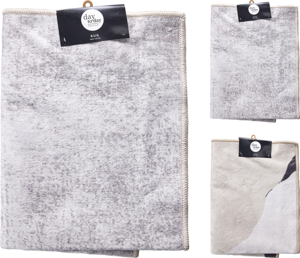 TAPIS EN FLANELLE - 100 X 150 CM - 2 ASSORTIMENTS - PRIX UNITAIRE 
