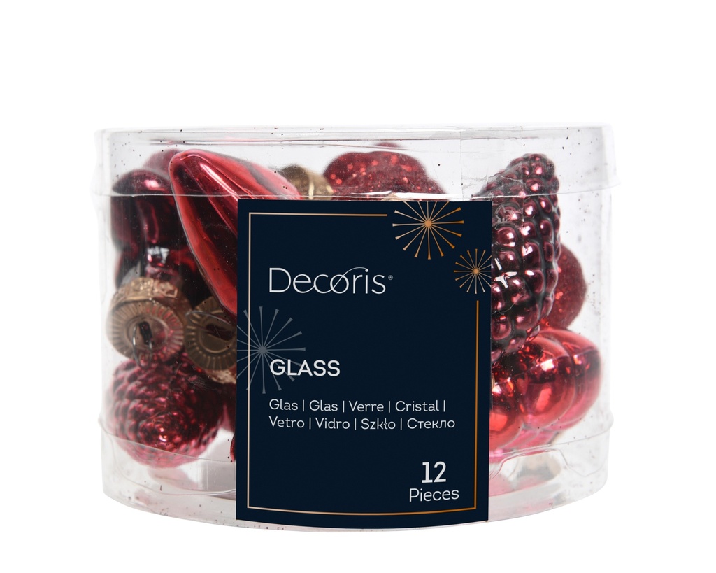 ***FIGURE GLASS CHRISTMAS RED/COLOUR(S) L2.00-W4.00-H4.00cm