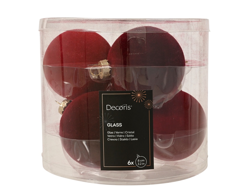 ***BAUBLES GLASS ASSORTED dia8.00cm