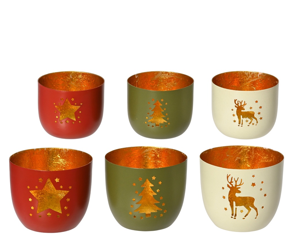 ***TEALIGHTHOLDER IRON ASSORTED dia10.00-H9.00cm /dia7.50-H6.00cm