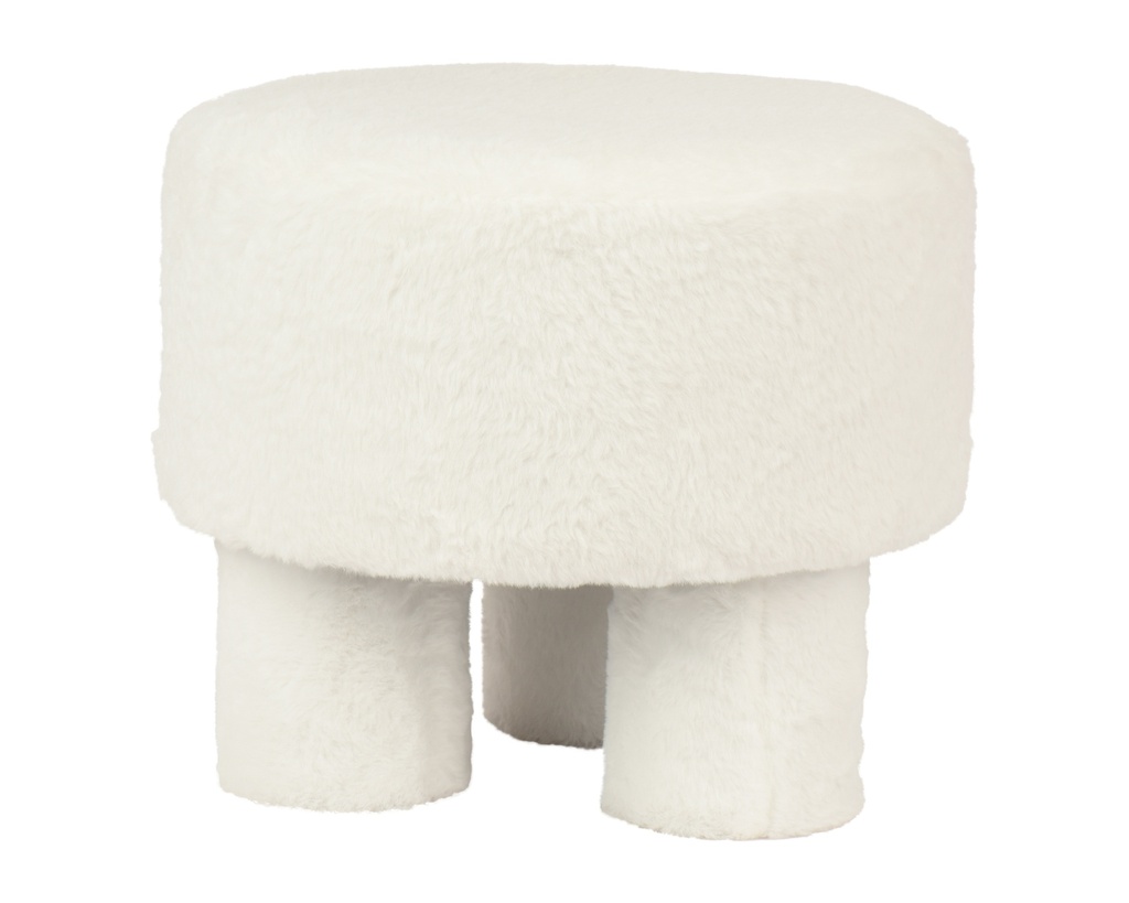 ***STOOL POLYESTER WHITE dia37.00-H32.00cm