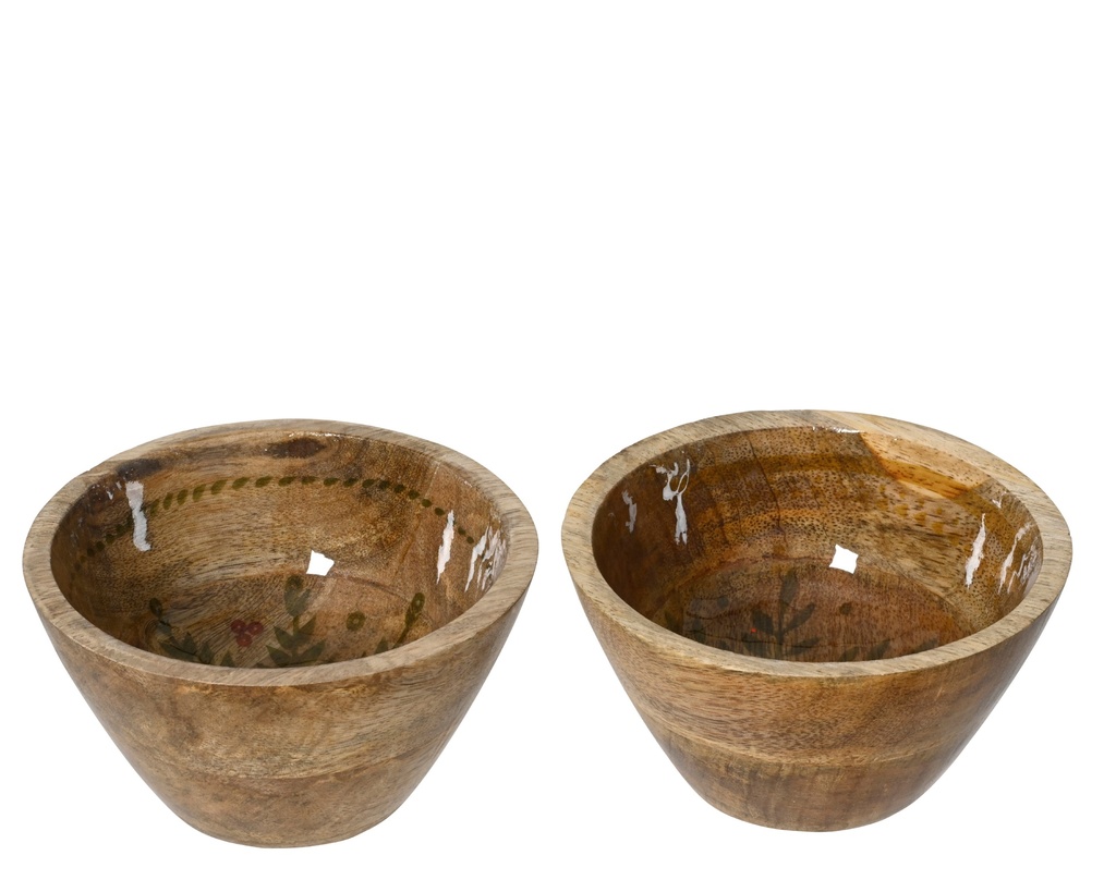 BOLES MADERA MANGO CON DIBUJO ESMALTADO - 2 SURTIDOS - PRECIO UNIDAD - dia12.50-H7.00cm