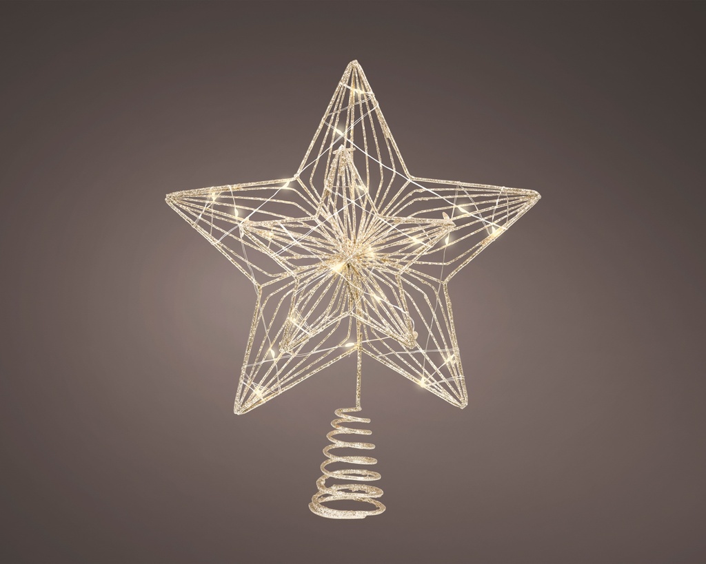 ***MICRO LED TREETOPPER BO INDOOR GOLD/WARM WHITE L5.00-W24.00-H30.00cm-20L