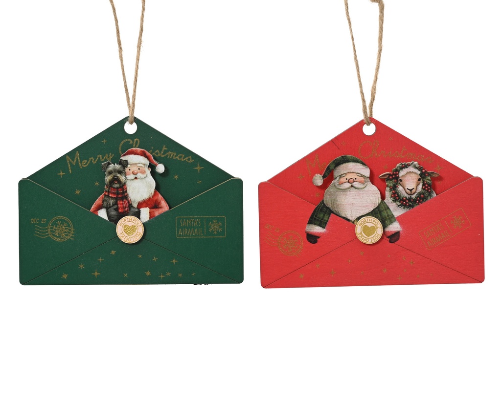 ***LETTER PLYWOOD PRINTED SANTA ASSORTED L12.00-W1.00-H9.00cm