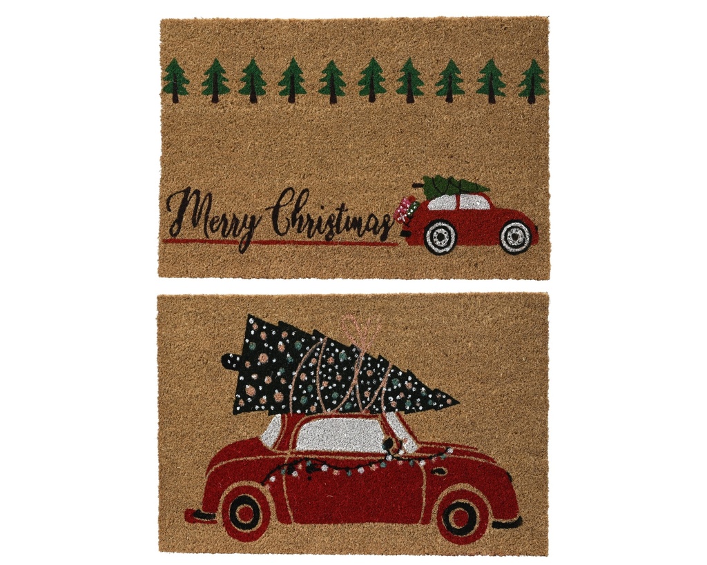 ***DOORMAT COIR NATURAL/COLOUR(S) L60.00-W40.00-H1.50cm