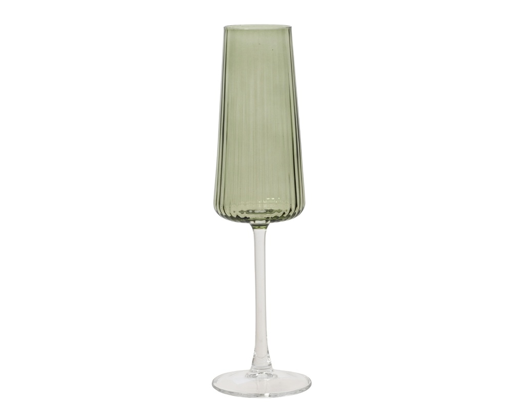 ***CHAMPAGNE GLASS GLASS GREEN dia7.00-H25.00cm
