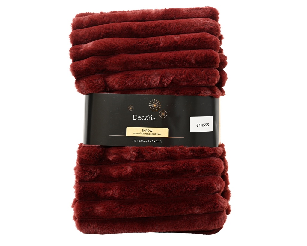 ***THROW POLYESTER VELVET MAROON L170.00-W130.00-H1.00cm