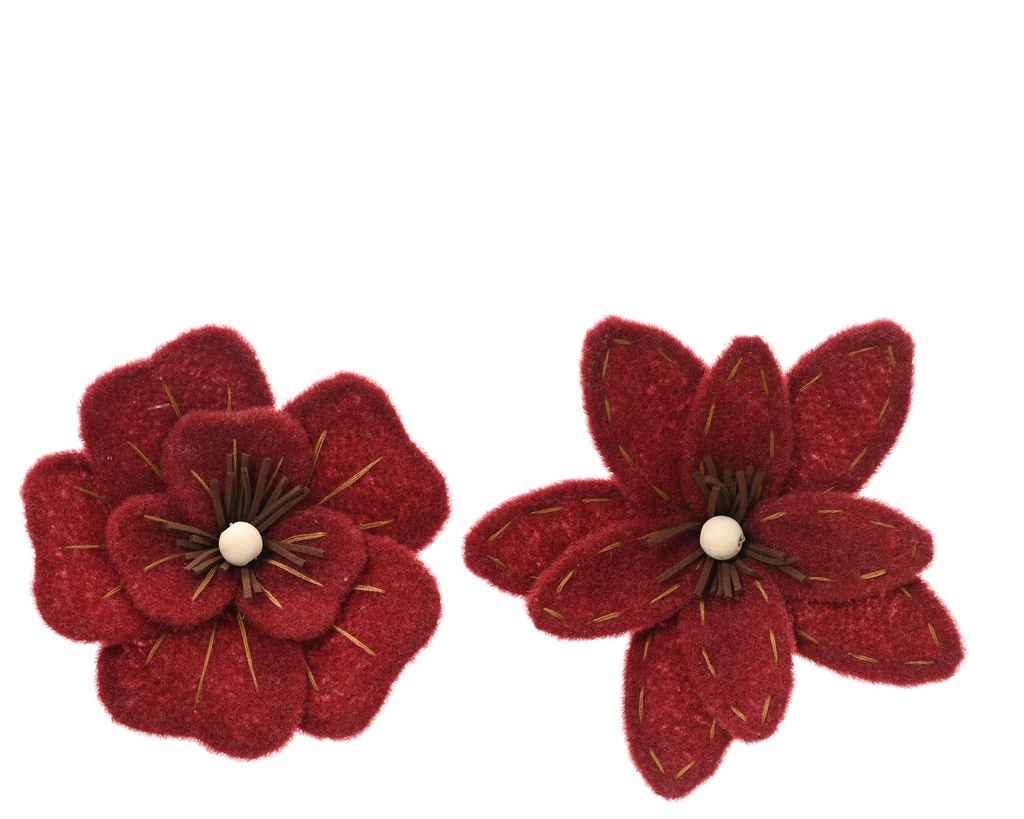 ***FLOWER POLYESTER OXBLOOD dia20.00cm