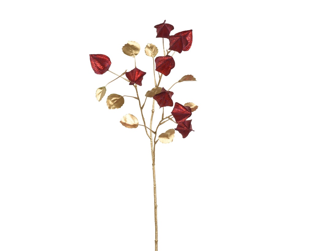 ***SPRAY POLYESTER RED/GOLD L24.00-W9.00-H66.00cm