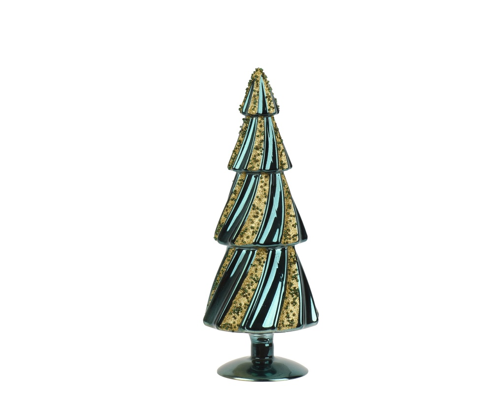 ***TREE GLASS EMERALD dia12.00-H31.50cm