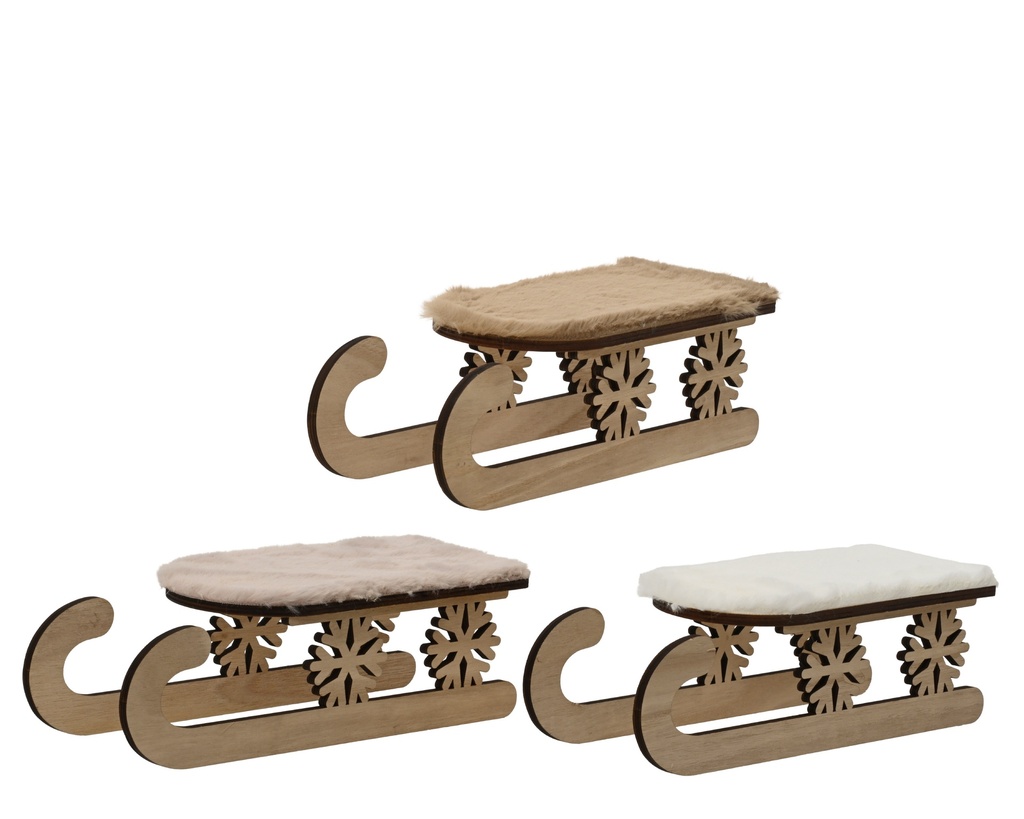 ***SLEIGH POLYESTER ASSORTED L29.50-W11.00-H9.00cm