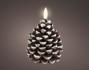 VELA LED EN FORMA DE PIÑA - BROWN/WARM WHITE dia7.00-H10.80cm-1LED