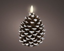 VELA LED EN FORMA DE PIÑA - BROWN/WARM WHITE dia9.00-H13.00cm-1LED