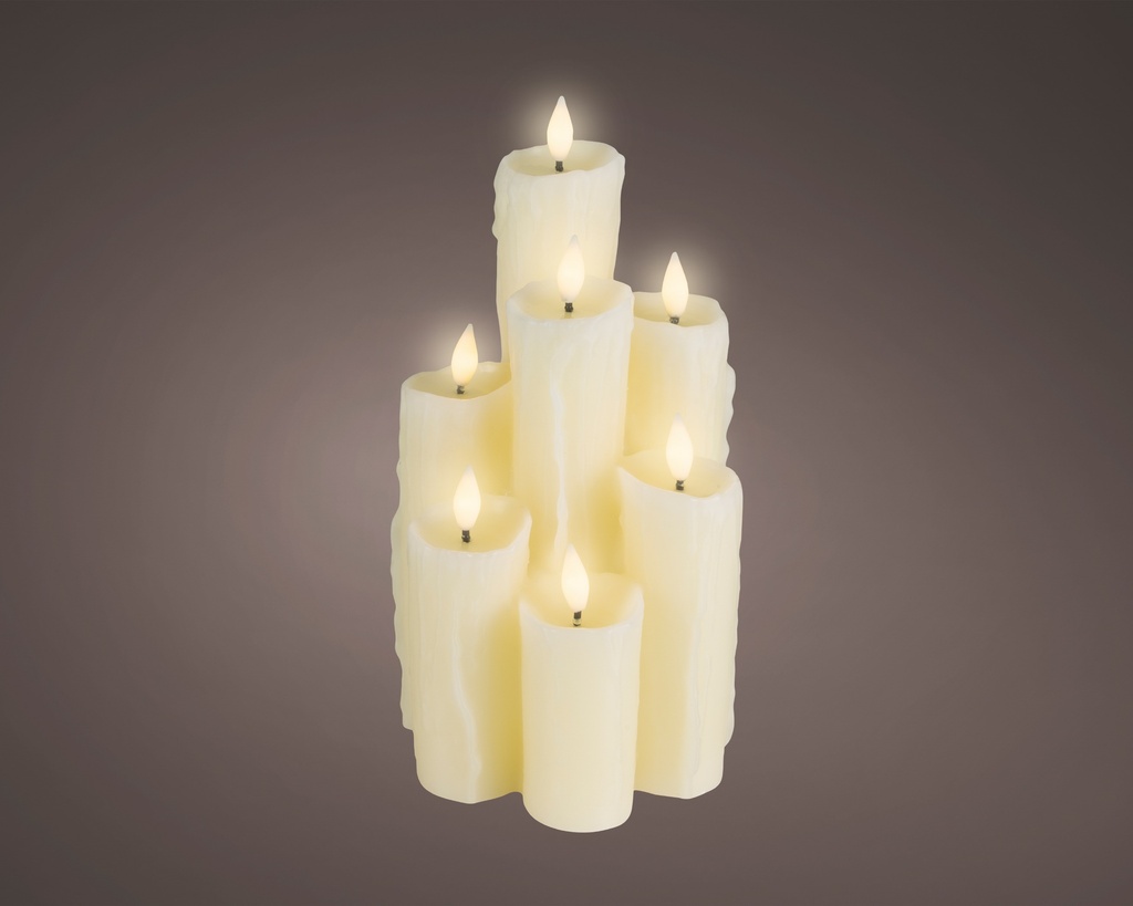 ***LED WICK CHURCH CANDLE BO INDOOR CREAM/WARM WHITE L15.00-W15.00-H27.50cm-7L