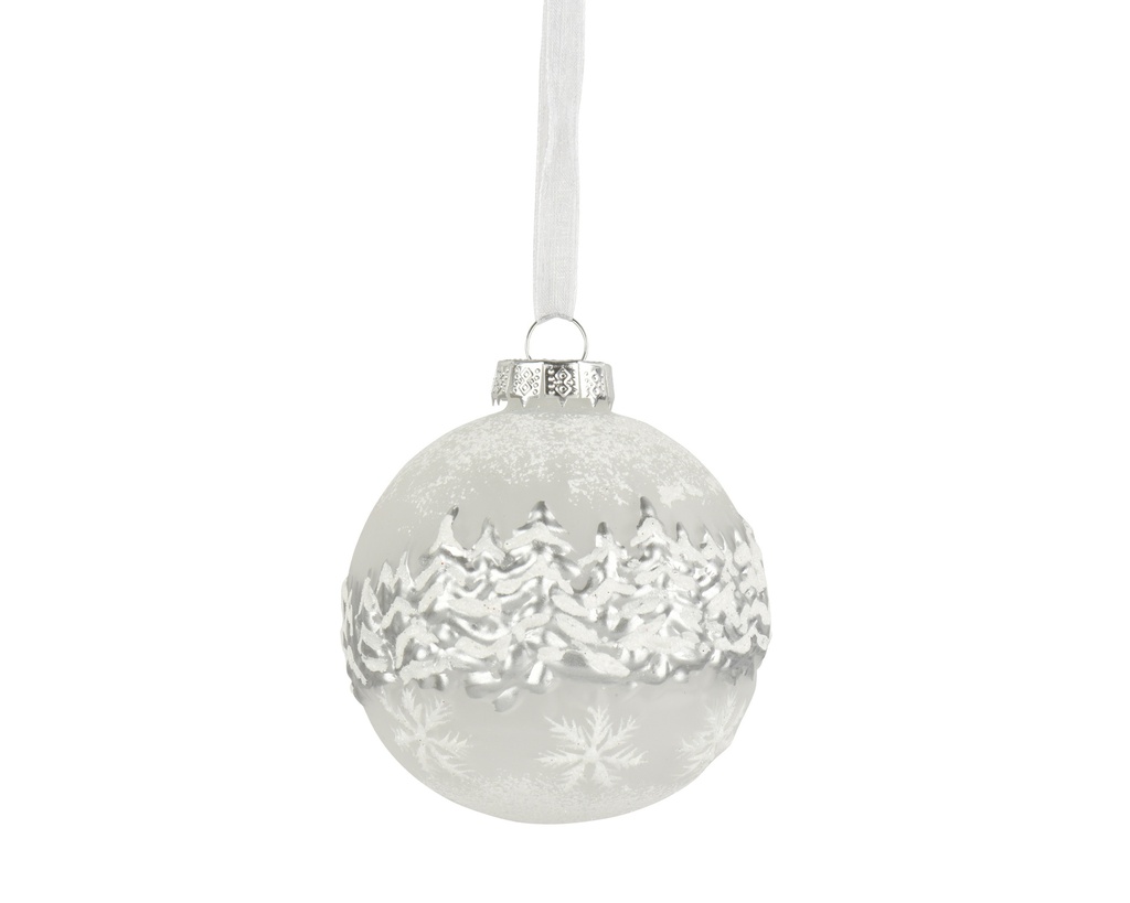 BOLA CRISTAL BOSQUE INVERNAL - WINTER WHITE -dia8.00cm