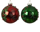 BOLA DE CRISTAL CON HOJAS VERDES - 2 SURTIDOS - PRECIO UNIDAD - dia8.00cm
