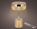 ***LED RECHARGEABLE TABLE LAMP BO INDOOR GOLD/COLOUR SELECT dia14.00-H25.50cm-48L