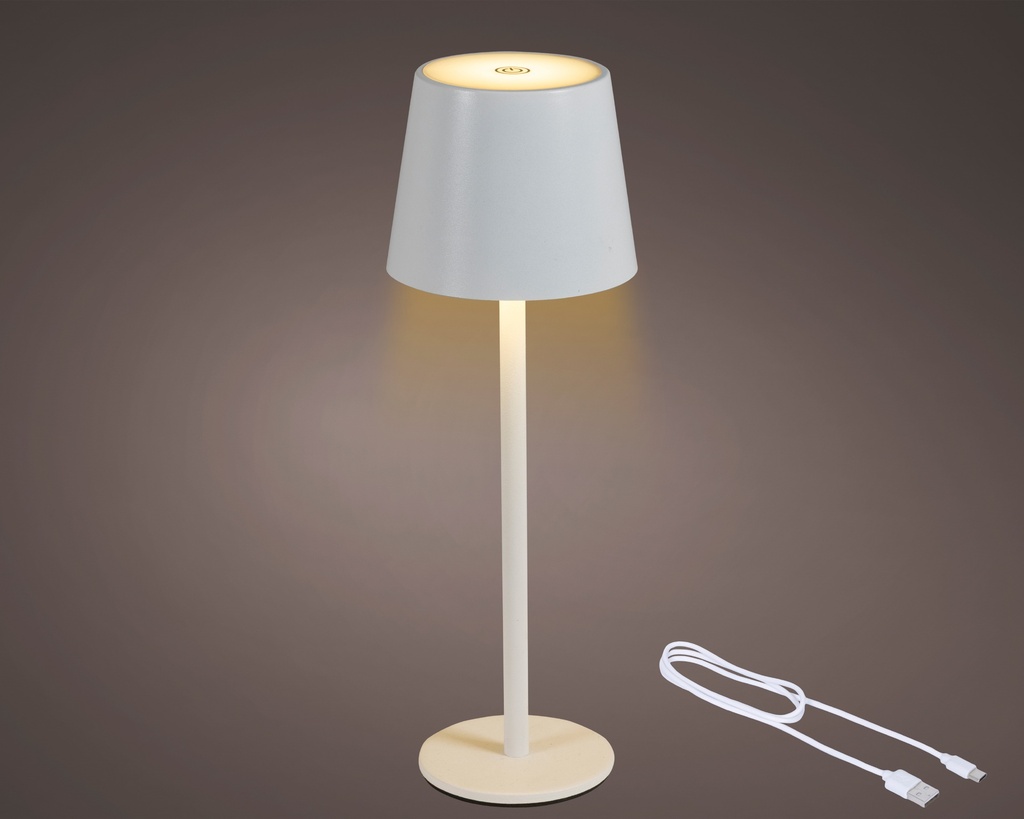 ***LED RECHARGEABLE TABLE LAMP BO OUTDOOR WHITE/COLOUR SELECT dia9.00-H27.00cm-48L