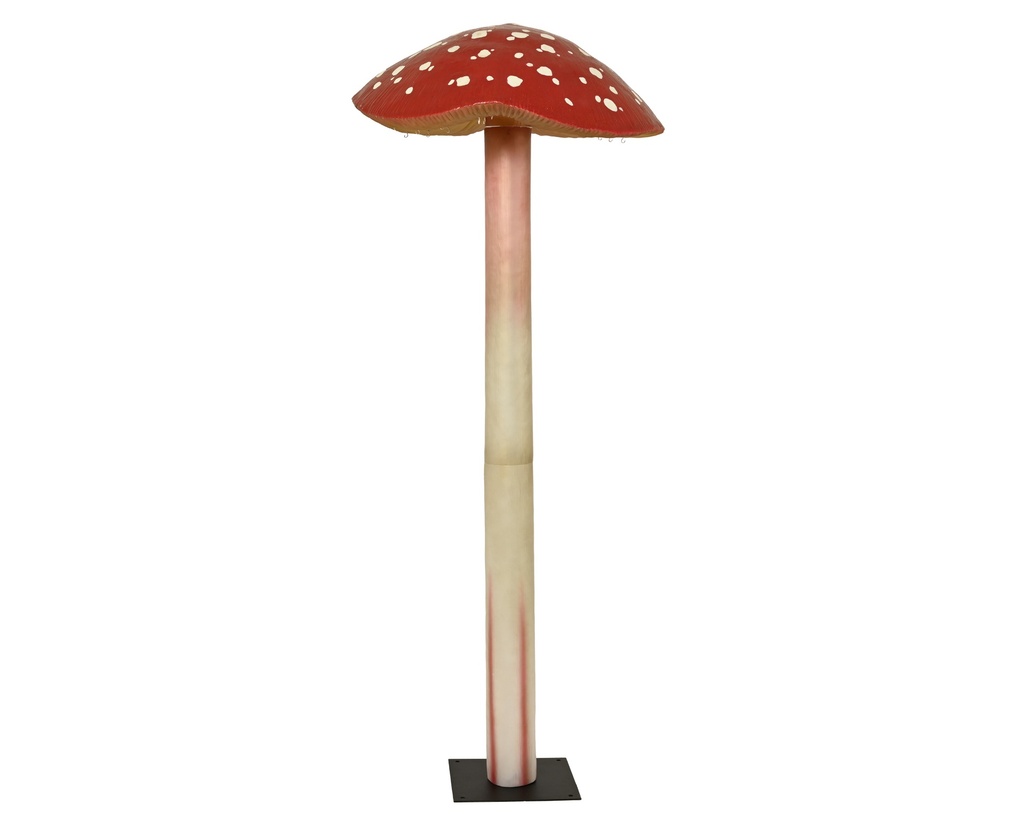 ***MUSHROOM POLY FIBRE RED/COLOUR(S) L97.00-W96.00-H34.00cm /L16.00-W16.00-H105.00cm