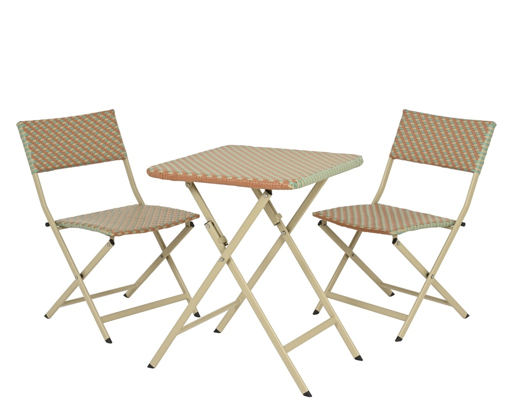 ***MONTPELLIER SET WICKER ORANGE/COLOUR(S) L58-W58-H70cm