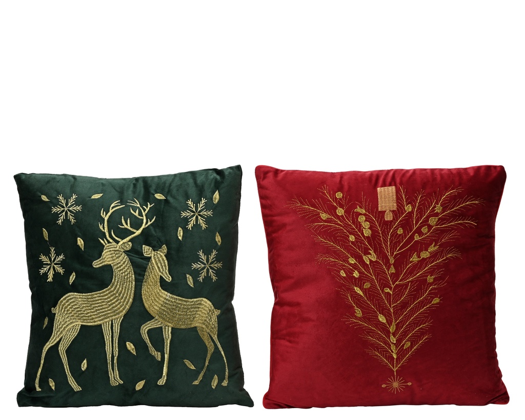 ***CUSHION EG POLYESTER VELVET ASSORTED L45.00-W45.00-H3.00cm