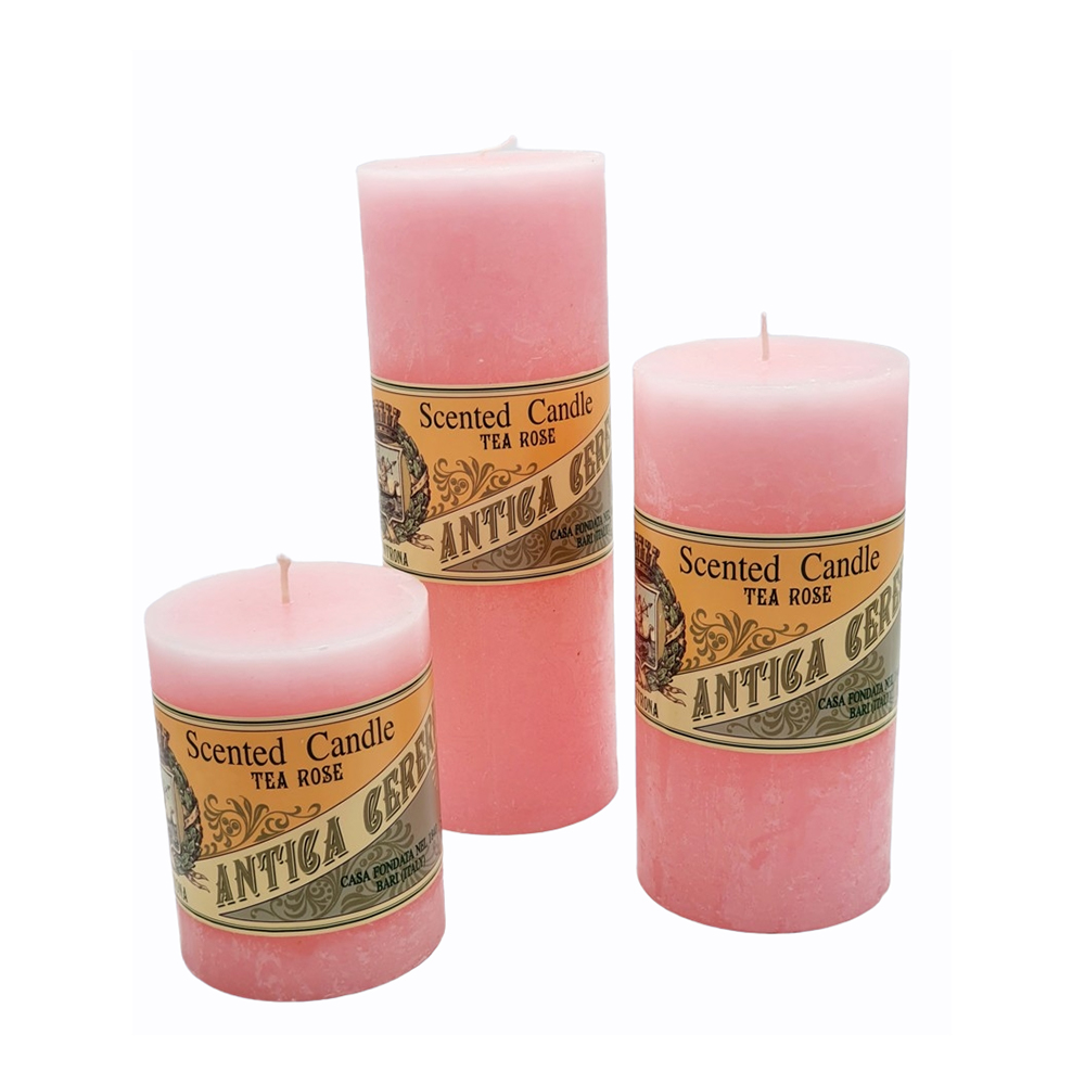 VELA CERA PERFUMADA ROSA 20CM