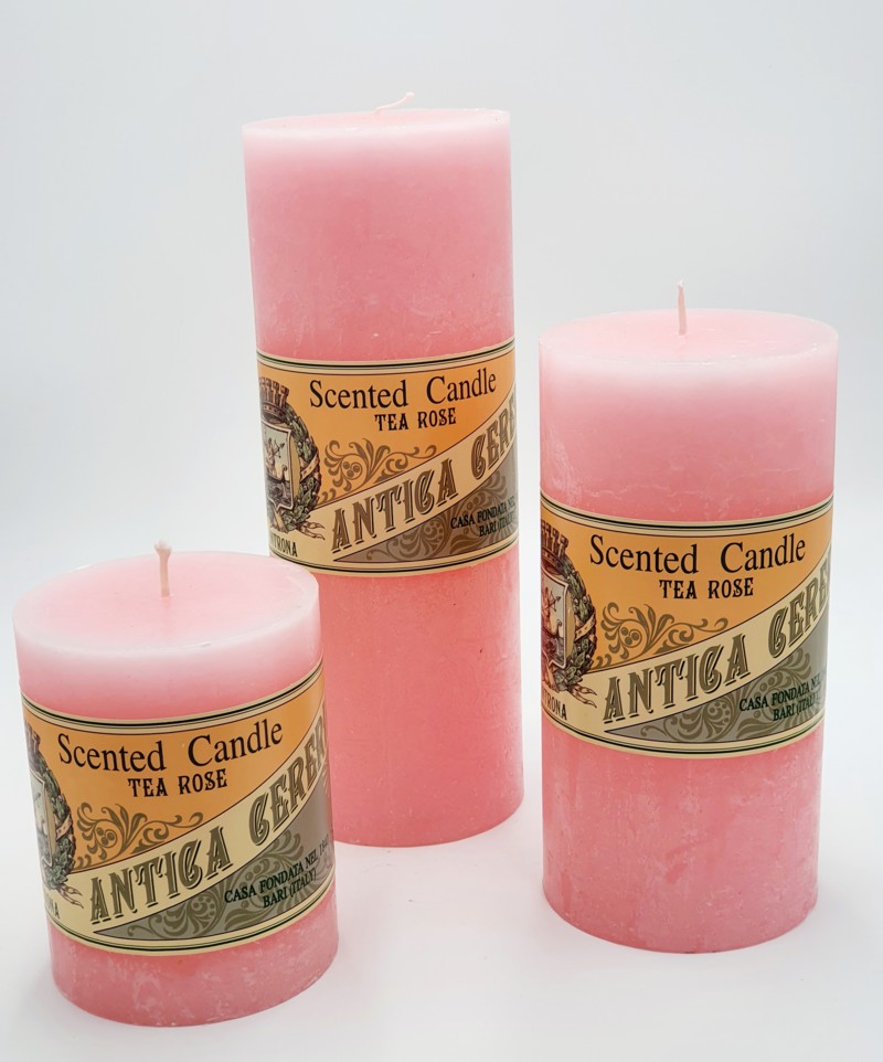 VELA CERA PERFUMADA ROSA 14CM 