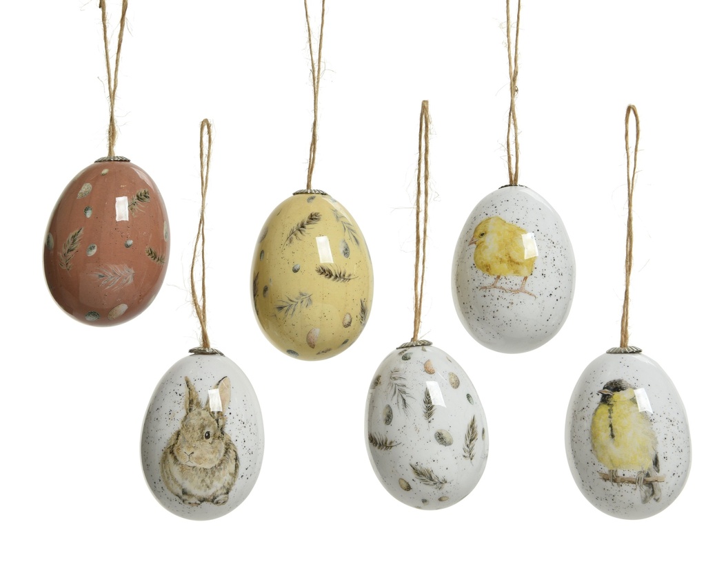 ***EGG FOAM HIGH GLOSS EASTER FIG DESIGNS 6ASS ASSORTED D.4cm x H.6cm