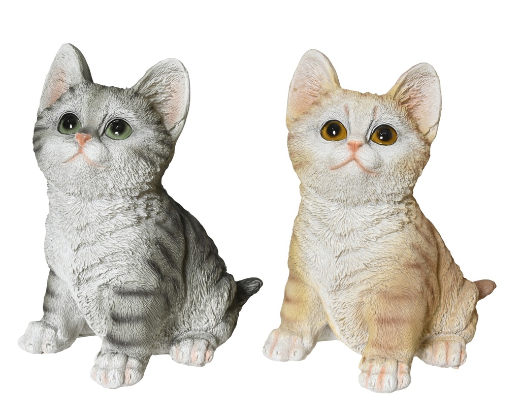 ***CAT POLYRESIN CAT PAINTING 2COL ASS ASSORTED L.10.5cm x W.12cm x H.16.3cm