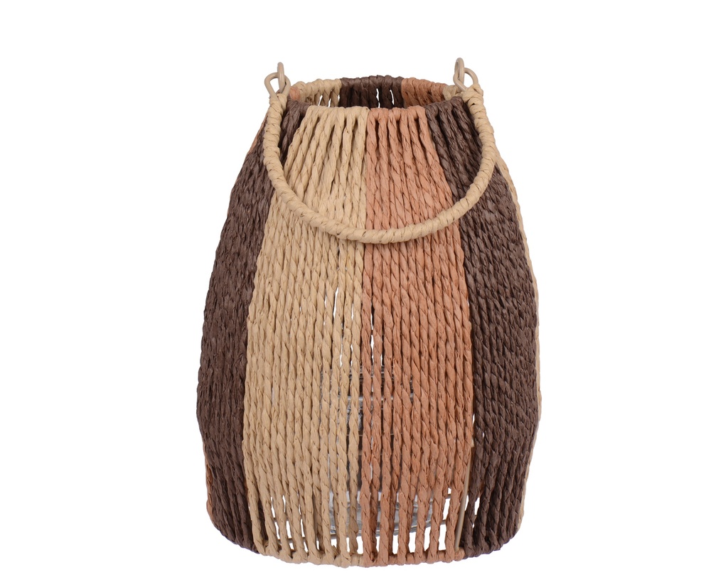 ***LANTERN PAPERROPE BROWN/COLOUR(S) D.24cm x H.35cm