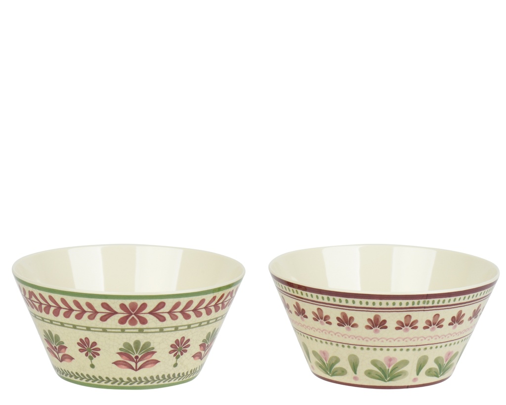 ***BOWL MELAMINE ROUND ENAMEL 2ASS GREEN/COLOUR(S) D.15cm x H.7cm