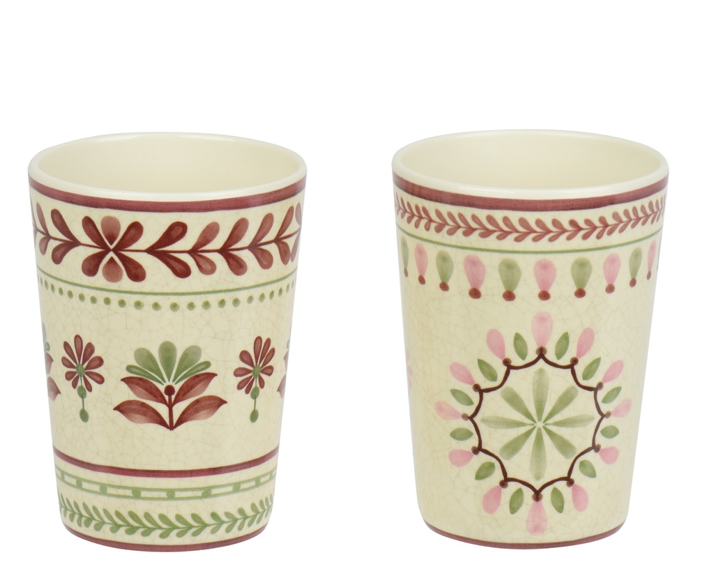 ***MUG MELAMINE CYLINDER ENAMEL 2ASS GREEN/COLOUR(S) D.7.2cm x H.10.2cm