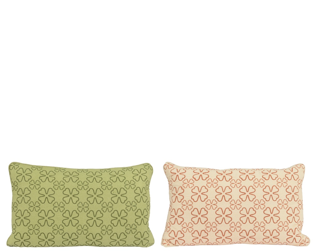 ***CUSHION EG COTTON RETANGLE WITH PADDING & EMBROIDERY 2COL ASS ASSORTED L.50cm x W.30cm x H.10cm