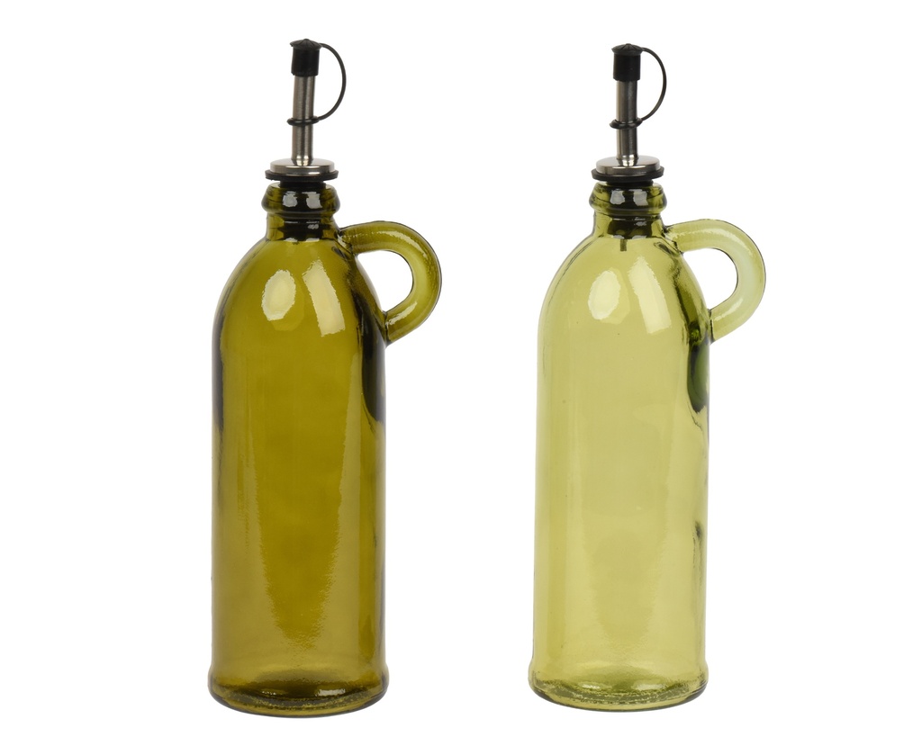 ***CARAFE RECYCLED GLASS TRANSLUCENT 2COL ASS ASSORTED D.8cm x H.22cm