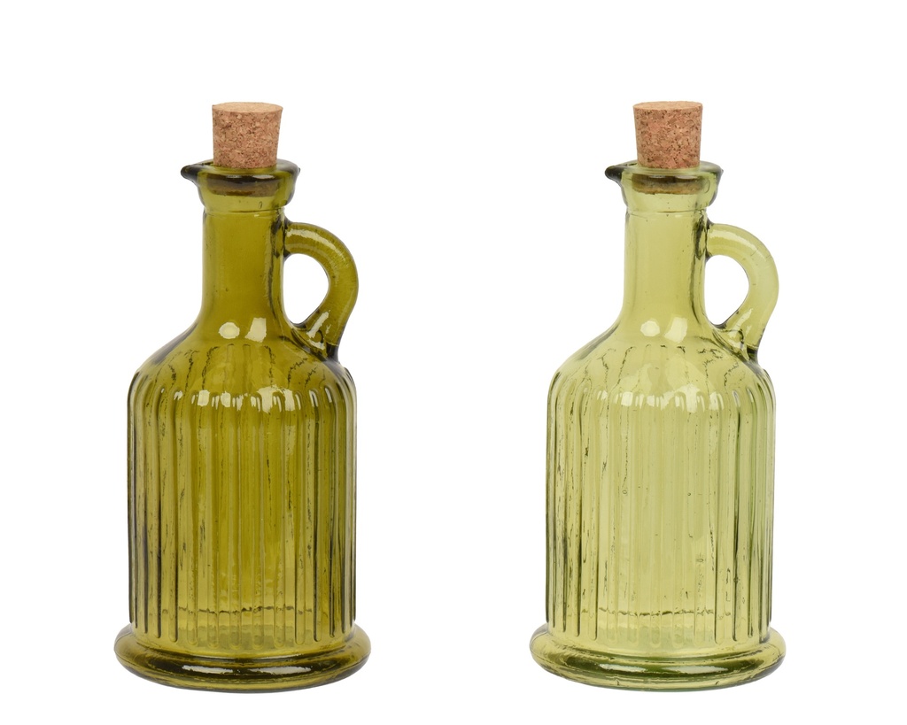***CARAFE RECYCLED GLASS TRANSLUCENT 2COL ASS ASSORTED D.8cm x H.17cm