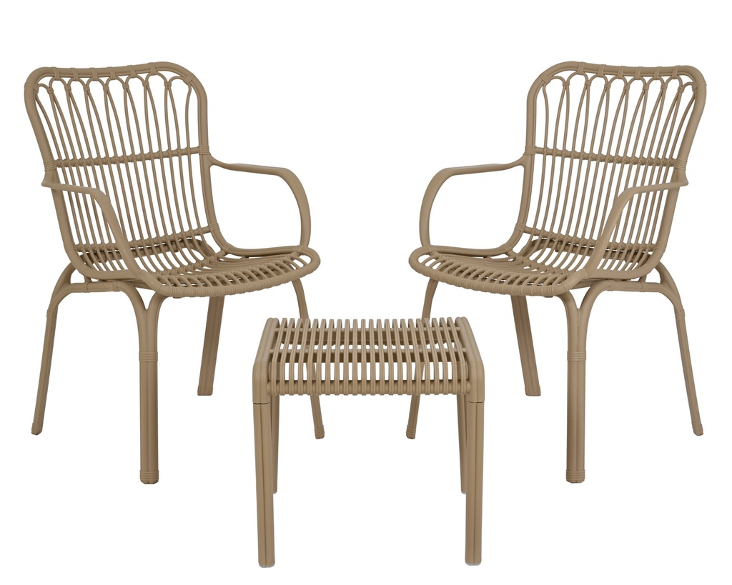***SET DUBLIN PP OUTDOOR SAND L.66cm x W.57cm x H.78.5cm