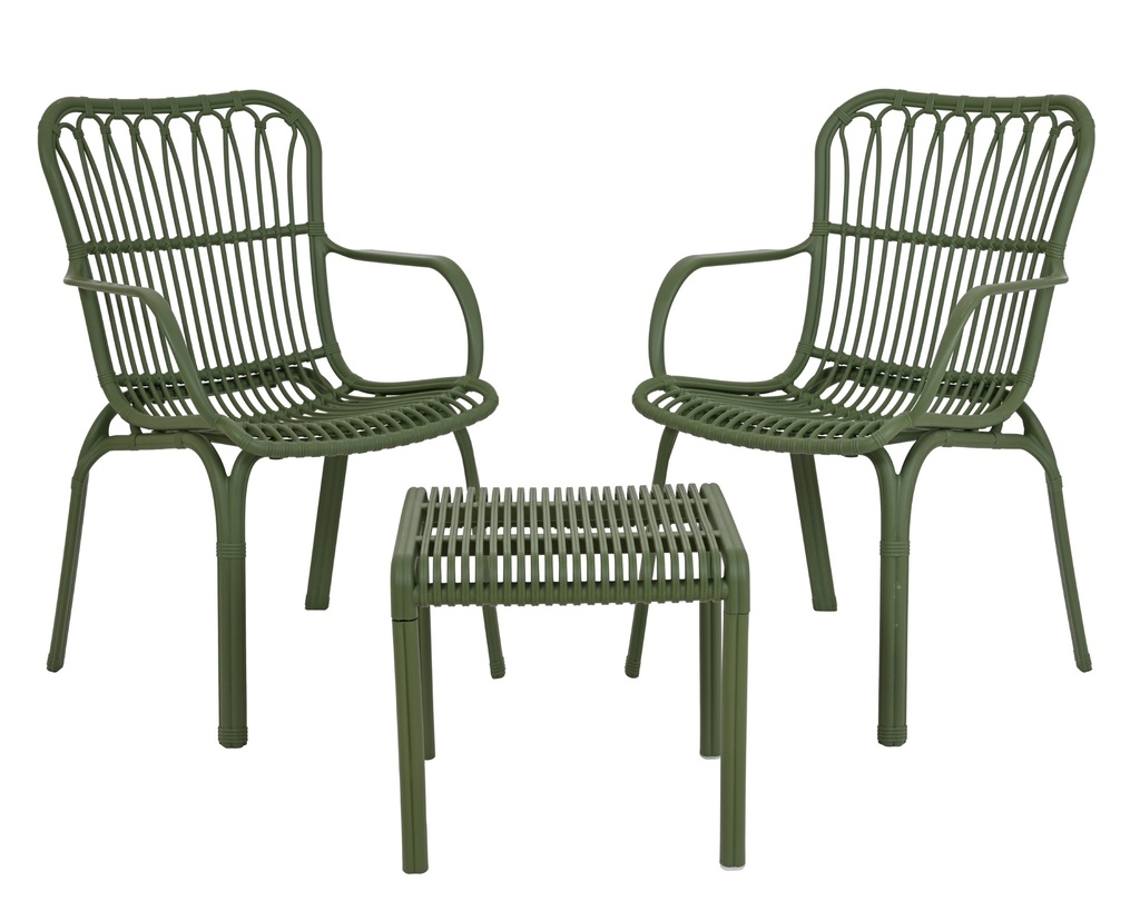 ***SET DUBLIN PP OUTDOOR GREEN L.66cm x W.57cm x H.78.5cm