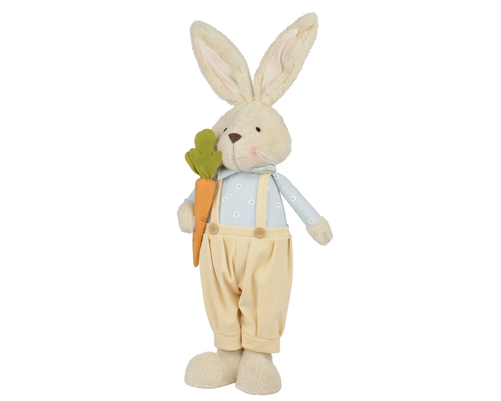 ***BUNNY POLYESTER STANDING WITH TELESCOPIC LEG RED CARROT WARM WHITE L.24cm x W.13cm x H.94cm
