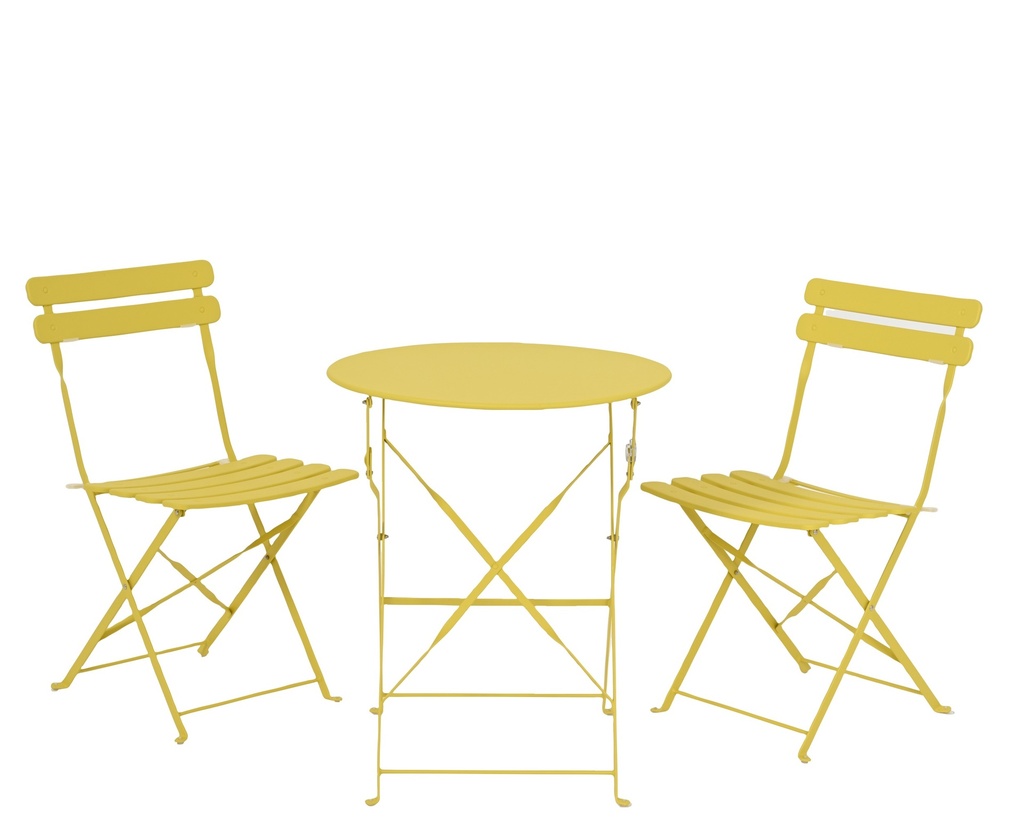 ***SET HELSINGBORG STEEL OUTDOOR YELLOW D.60cm x H.71cm