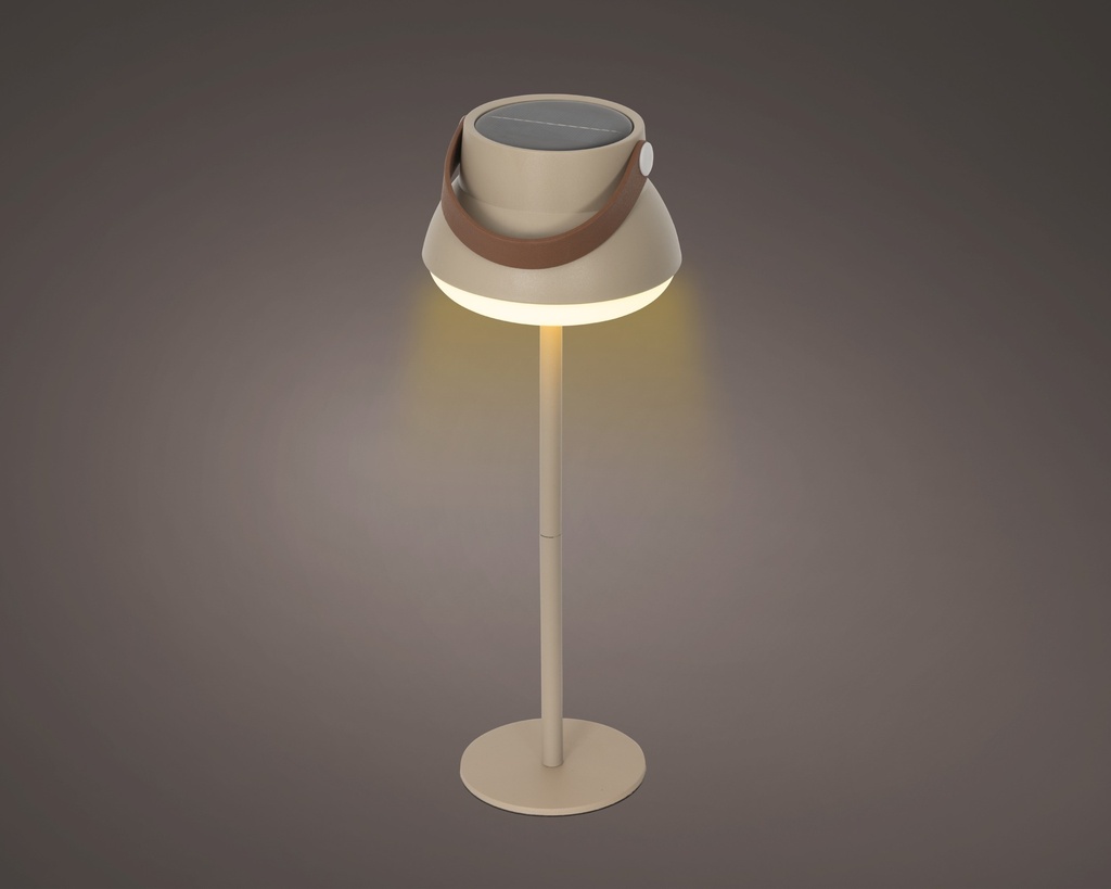 ***SOLAR TABLE LIGHT PLASTIC STEADY SAND/WARM WHITE D.13cm x H.36.5cm
